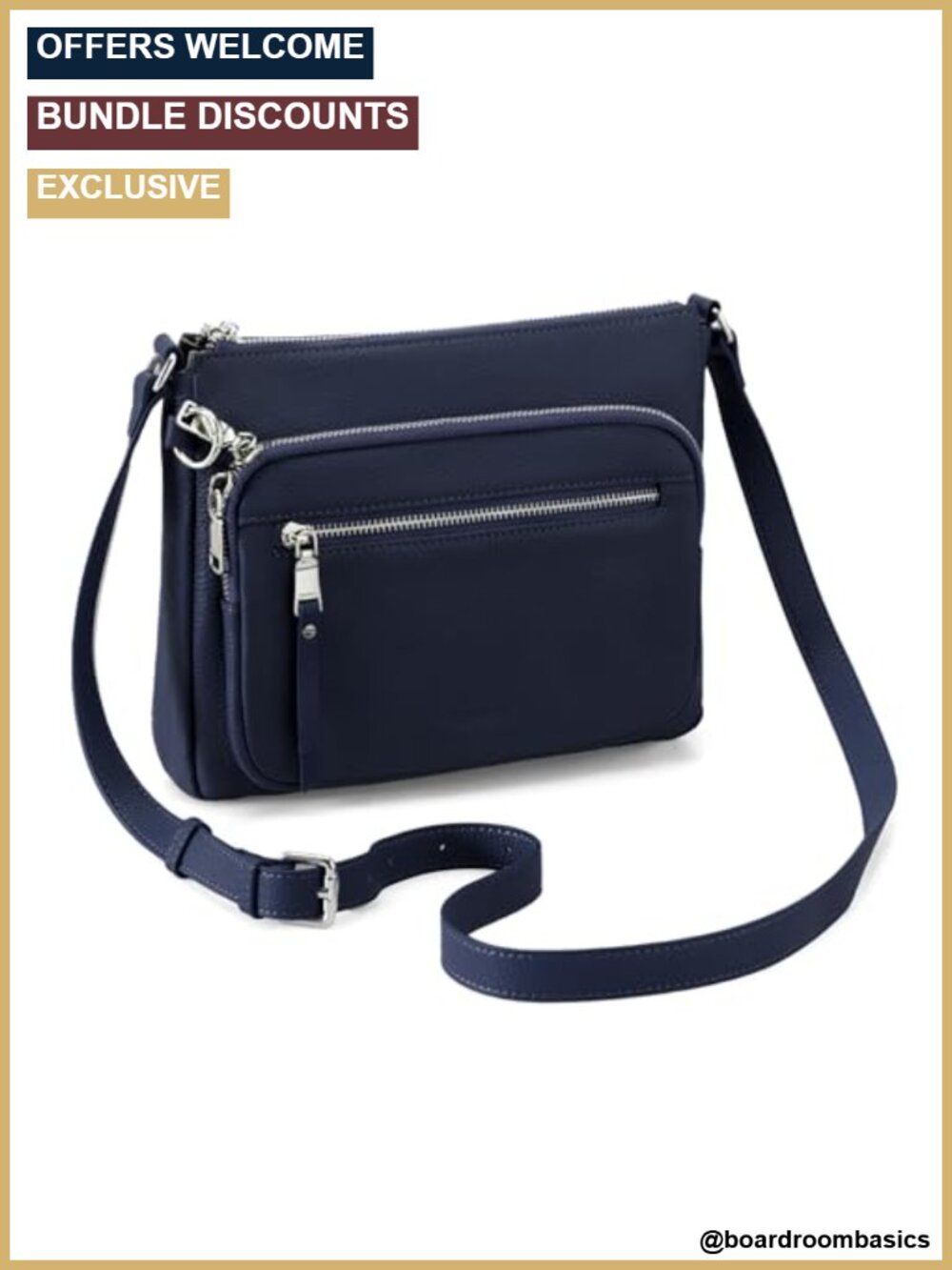 Genuine Leather Crossbody Bag RFID Wallet Anti Theft Adjustable Strap